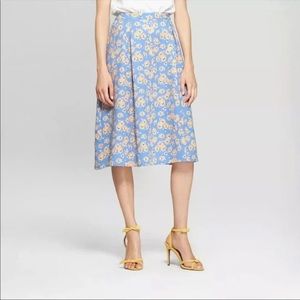 Who What Wear A-line midi skirt in daisy print